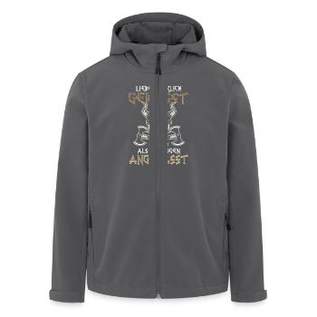Lieber Ehrlich Gehasst Als Verlogen Angepasst - Recycelte Männer Softshell-Jacke von Stanley/Stella - Anthrazit - Vorne - AI Model Male 185 light (185cm)