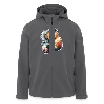 Capybara Bubble Tea - Recycelte Männer Softshell-Jacke von Stanley/Stella - Anthrazit - Vorne - AI Model Male 185 light (185cm)