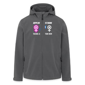 Offene Stelle Bewerbungen Jetzt Annehmen - Recycelte Männer Softshell-Jacke von Stanley/Stella - Anthrazit - Vorne - AI Model Male 185 light (185cm)