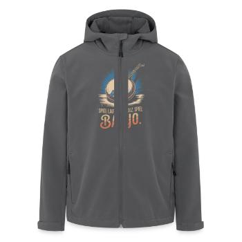 Bluegrass Musik Banjo Spieler Saiteninstrument - Recycelte Männer Softshell-Jacke von Stanley/Stella - Anthrazit - Vorne - AI Model Male 185 light (185cm)