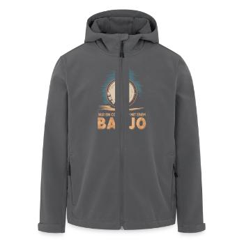 Bluegrass Banjo Spieler Musik Saiteninstrument - Recycelte Männer Softshell-Jacke von Stanley/Stella - Anthrazit - Vorne - AI Model Male 185 light (185cm)