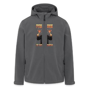 Pyrotechnik ist kein Verbrechen - Recycelte Männer Softshell-Jacke von Stanley/Stella - Anthrazit - Vorne - AI Model Male 185 light (185cm)