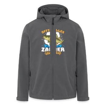 Zander Angeln OFFIZIELLES ZANDER GLÜCKSSHIRT - Recycelte Männer Softshell-Jacke von Stanley/Stella - Anthrazit - Vorne - AI Model Male 185 light (185cm)