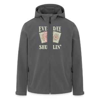 Jeden Tag Karten Mischen Poker Ass Humor - Recycelte Männer Softshell-Jacke von Stanley/Stella - Anthrazit - Vorne - AI Model Male 185 light (185cm)