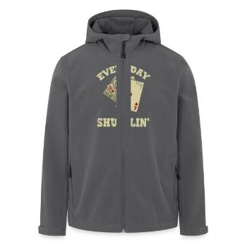 Jeden Tag Karten Mischen Poker Ass Humor - Recycelte Männer Softshell-Jacke von Stanley/Stella - Anthrazit - Vorne - AI Model Male 185 light (185cm)