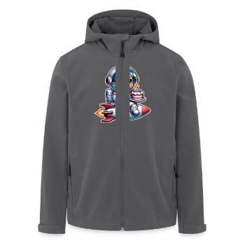 Astronaut Geburtstag - Recycelte Männer Softshell-Jacke von Stanley/Stella - Anthrazit - Vorne - AI Model Male 185 light (185cm)