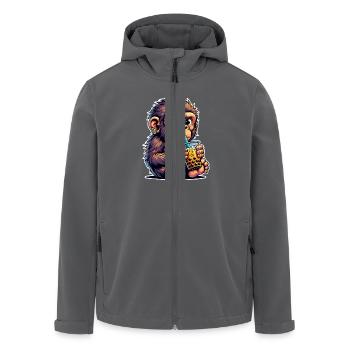 Neandertaler Bubble Tea - Recycelte Männer Softshell-Jacke von Stanley/Stella - Anthrazit - Vorne - AI Model Male 185 light (185cm)