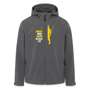 Ich Angle Weil Mord Illegal Ist Sarkasmus Angler - Recycelte Männer Softshell-Jacke von Stanley/Stella - Anthrazit - Vorne - AI Model Male 185 light (185cm)