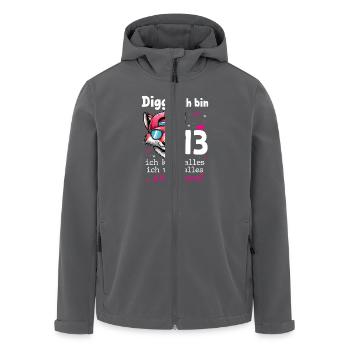 Digga Ich Bin 13 Kindergeburtstag Mädchen - Recycelte Männer Softshell-Jacke von Stanley/Stella - Anthrazit - Vorne - AI Model Male 185 light (185cm)