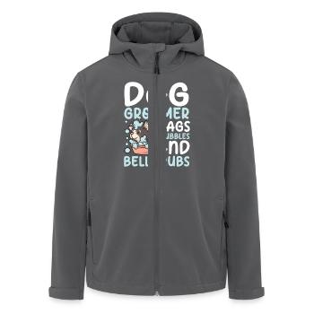 Dog Groomer Wags Bubbles And Belly Rubs - Recycelte Männer Softshell-Jacke von Stanley/Stella - Anthrazit - Vorne - AI Model Male 185 light (185cm)