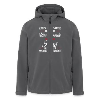 Eine Legende und Physiotherapeut - Recycelte Männer Softshell-Jacke von Stanley/Stella - Anthrazit - Vorne - AI Model Male 185 light (185cm)