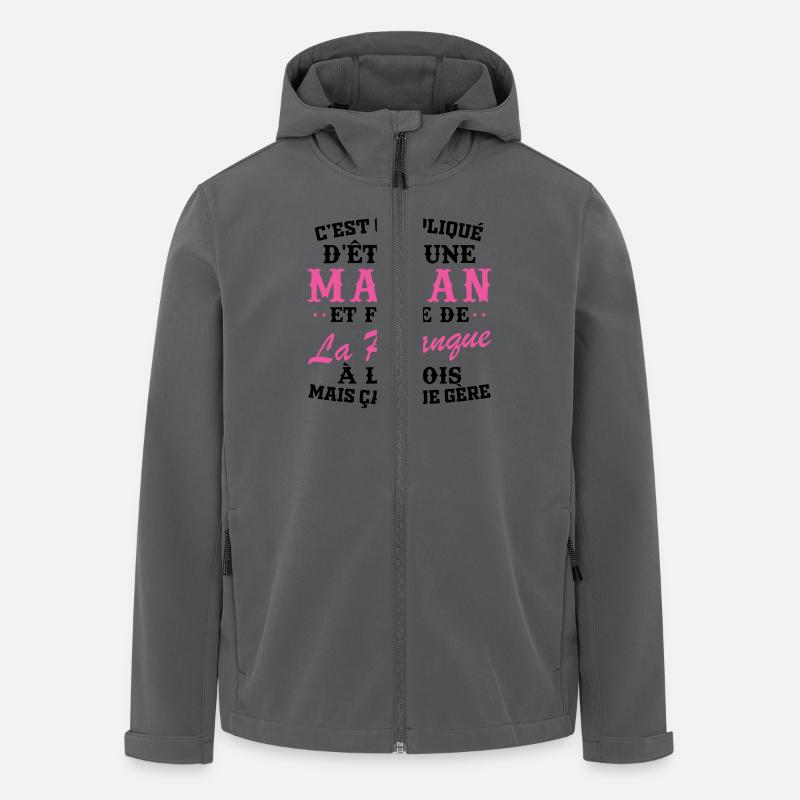 Mama und Petanque - Recycelte Männer Softshell-Jacke von Stanley/Stella - Anthrazit