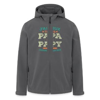 Ich habe zwei Titel: Papa und Opa - Recycelte Männer Softshell-Jacke von Stanley/Stella - Anthrazit - Vorne - AI Model Male 185 light (185cm)