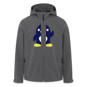 Süßer Pinguin Winkt Antarktis Südpol Tier Vogel - Recycelte Männer Softshell-Jacke von Stanley/Stella - Anthrazit - Vorne - AI Model Male 185 light (185cm)