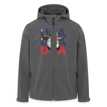 American USA Flagge Adler für Patrioten - Recycelte Männer Softshell-Jacke von Stanley/Stella - Anthrazit - Vorne - AI Model Male 185 light (185cm)