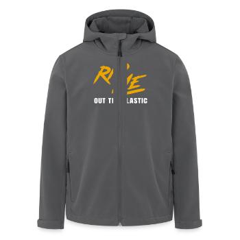 Rip Me Out The Plastic Statement für - Recycelte Männer Softshell-Jacke von Stanley/Stella - Anthrazit - Vorne - AI Model Male 185 light (185cm)