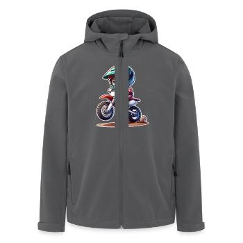 Motocross - Recycelte Männer Softshell-Jacke von Stanley/Stella - Anthrazit - Vorne - AI Model Male 185 light (185cm)