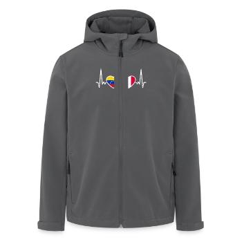Venezuela Frankreich Herzschlag Flagge Venezolaner - Recycelte Männer Softshell-Jacke von Stanley/Stella - Anthrazit - Vorne - AI Model Male 185 light (185cm)