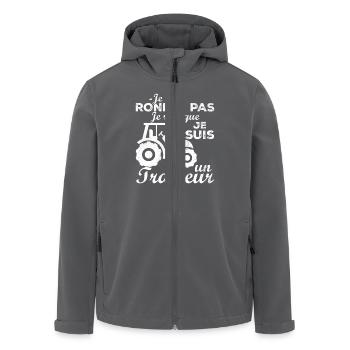 Ich schnarche nicht, ich träume, dass ich ein Traktor bin - Recycelte Männer Softshell-Jacke von Stanley/Stella - Anthrazit - Vorne - AI Model Male 185 light (185cm)