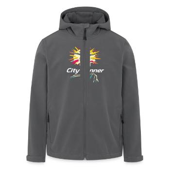 City Runner Stadtläufer - Recycelte Männer Softshell-Jacke von Stanley/Stella - Anthrazit - Vorne - AI Model Male 185 light (185cm)