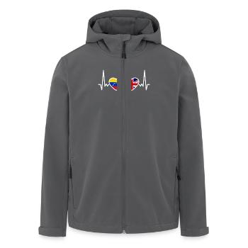 Venezuela Uk Heartbeat Flag Britischer Venezolaner - Recycelte Männer Softshell-Jacke von Stanley/Stella - Anthrazit - Vorne - AI Model Male 185 light (185cm)
