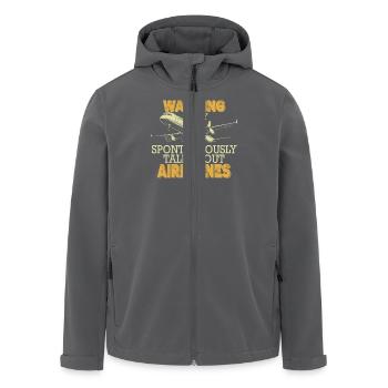 Achtung Ich Rede Spontan Über Flugzeuge Lustige - Recycelte Männer Softshell-Jacke von Stanley/Stella - Anthrazit - Vorne - AI Model Male 185 light (185cm)