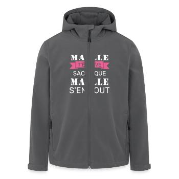 Wenn Gaëlle dich nervt, sei dir bewusst, dass Gaëlle sich einen Dreck darum schert - Recycelte Männer Softshell-Jacke von Stanley/Stella - Anthrazit - Vorne - AI Model Male 185 light (185cm)