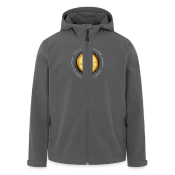 Handgefertigtes Holzdesign Handcrafted Woodworking - Recycelte Männer Softshell-Jacke von Stanley/Stella - Anthrazit - Vorne - AI Model Male 185 light (185cm)