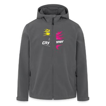 City Runner Stadtläufer - Recycelte Männer Softshell-Jacke von Stanley/Stella - Anthrazit - Vorne - AI Model Male 185 light (185cm)