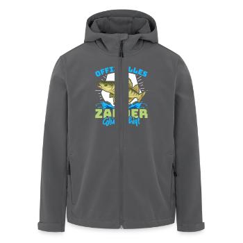 Zander Angeln OFFIZIELLES ZANDER GLÜCKSSHIRT - Recycelte Männer Softshell-Jacke von Stanley/Stella - Anthrazit - Vorne - AI Model Male 185 light (185cm)