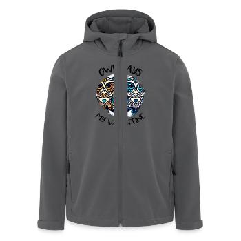 Hiboux mon hibou de la Saint-Valentin - Veste softshell homme en polyester recyclé Stanley/Stella - charbon - Devant - AI Model Male 185 light (185cm)