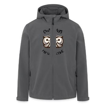 Hiboux mon hibou de la Saint-Valentin - Veste softshell homme en polyester recyclé Stanley/Stella - charbon - Devant - AI Model Male 185 light (185cm)