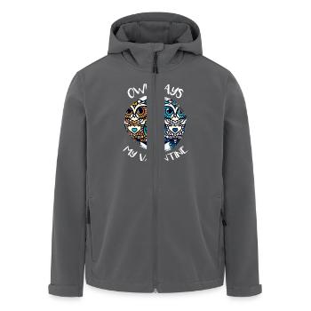 Hiboux mon hibou de la Saint-Valentin - Veste softshell homme en polyester recyclé Stanley/Stella - charbon - Devant - AI Model Male 185 light (185cm)