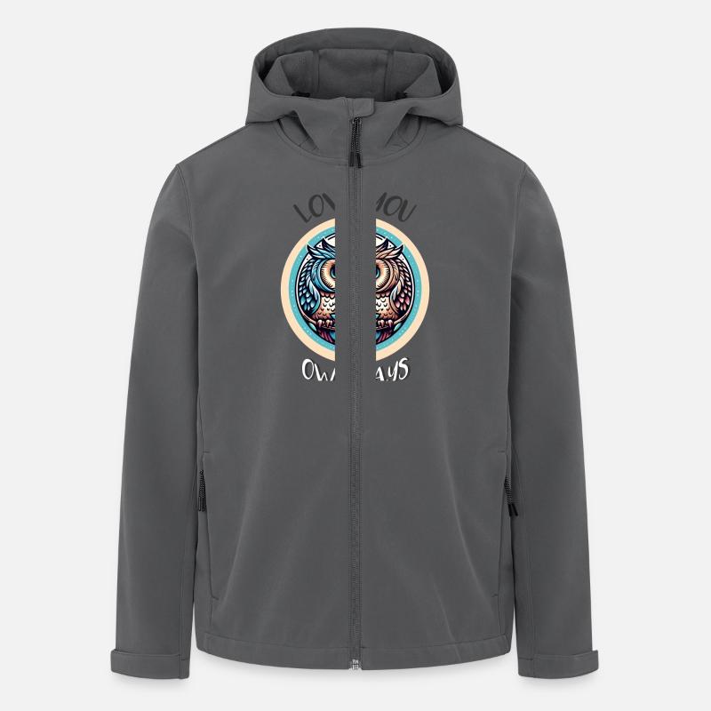 Owlways my Valentine Owl - Men’s Recycled Softshell Jacket by Stanley/Stella - anthracite