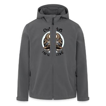 Hiboux mon hibou de la Saint-Valentin - Veste softshell homme en polyester recyclé Stanley/Stella - charbon - Devant - AI Model Male 185 light (185cm)