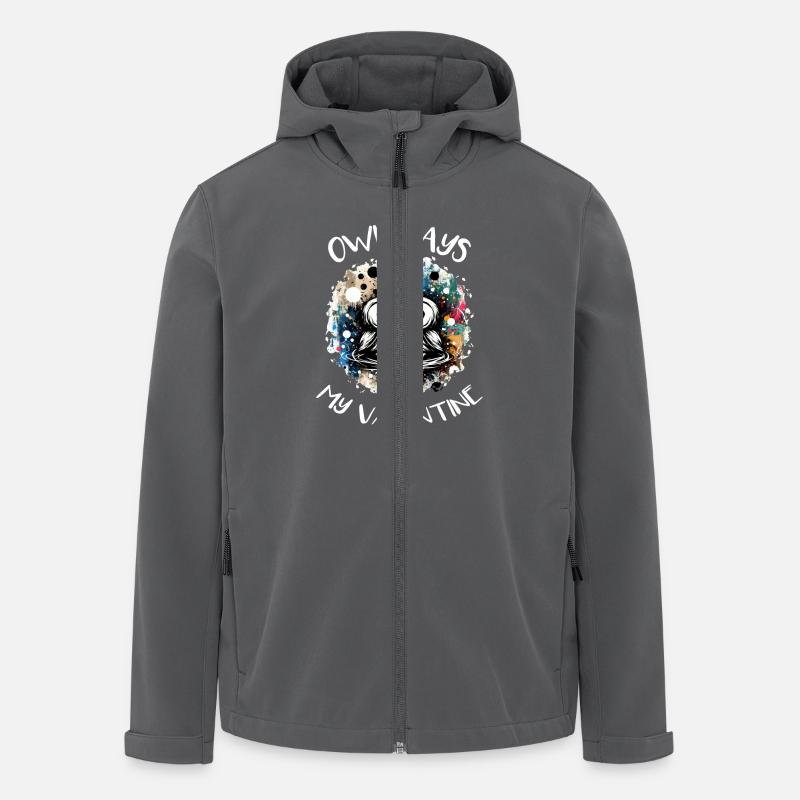 Owlways my Valentine Owl - Men’s Recycled Softshell Jacket by Stanley/Stella - anthracite