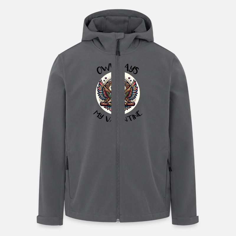 Owlways my Valentine Owl - Men’s Recycled Softshell Jacket by Stanley/Stella - anthracite