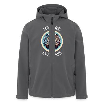 Hiboux mon hibou de la Saint-Valentin - Veste softshell homme en polyester recyclé Stanley/Stella - charbon - Devant - AI Model Male 185 light (185cm)