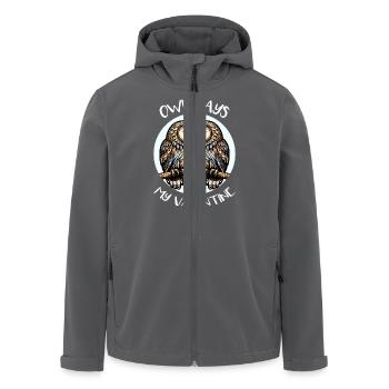 Hiboux mon hibou de la Saint-Valentin - Veste softshell homme en polyester recyclé Stanley/Stella - charbon - Devant - AI Model Male 185 light (185cm)