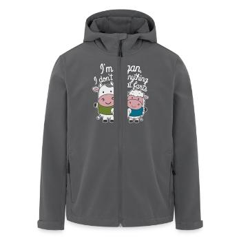 Ich bin Veganer, ich esse nichts, was furzt - Recycelte Männer Softshell-Jacke von Stanley/Stella - Anthrazit - Vorne - AI Model Male 185 light (185cm)