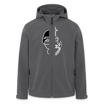 AMAZIGH TATTOO GESICHT MIT SCHMUCK - Recycelte Männer Softshell-Jacke von Stanley/Stella - Anthrazit - Vorne - AI Model Male 185 light (185cm)