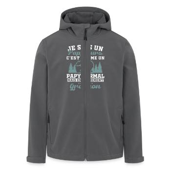 Ich bin ein Opa Bär Mürrischer Opa Geschenk Humor Opa - Recycelte Männer Softshell-Jacke von Stanley/Stella - Anthrazit - Vorne - AI Model Male 185 light (185cm)