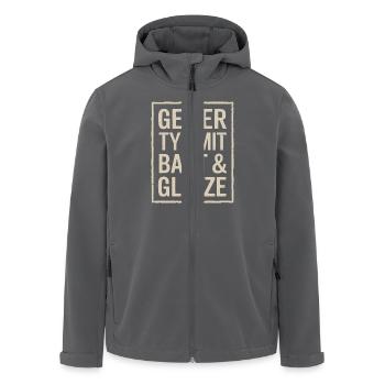 Glatze Frisur Haarausfall, Lustiges Glatzenträger - Recycelte Männer Softshell-Jacke von Stanley/Stella - Anthrazit - Vorne - AI Model Male 185 light (185cm)