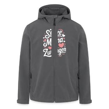 Zwillingsmama Zwillings Mutter Mama von Zwillingen - Recycelte Männer Softshell-Jacke von Stanley/Stella - Anthrazit - Vorne - AI Model Male 185 light (185cm)