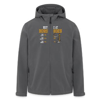 Warum Ich Beim Hufeisen Werfen Verliere – - Recycelte Männer Softshell-Jacke von Stanley/Stella - Anthrazit - Vorne - AI Model Male 185 light (185cm)
