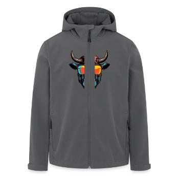 Bulle Kopf Porträt Cool Taurus - Recycelte Männer Softshell-Jacke von Stanley/Stella - Anthrazit - Vorne - AI Model Male 185 light (185cm)
