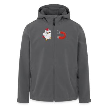 Lustiges Huhn Mit Magnet - Niedliche Illustration - Recycelte Männer Softshell-Jacke von Stanley/Stella - Anthrazit - Vorne - AI Model Male 185 light (185cm)