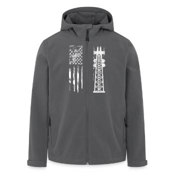 Patriotic Tower Climber Transmissionservie - Recycelte Männer Softshell-Jacke von Stanley/Stella - Anthrazit - Vorne - AI Model Male 185 light (185cm)