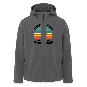 I Can't I Have Wakeboard Humor Gift - Men’s Recycled Softshell Jacket by Stanley/Stella - anthracite - Front - AI Model Male 185 light (185cm)