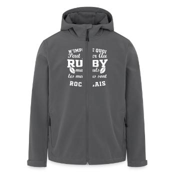 Rugby La Rochelle Fanclub Rugby - Recycelte Männer Softshell-Jacke von Stanley/Stella - Anthrazit - Vorne - AI Model Male 185 light (185cm)